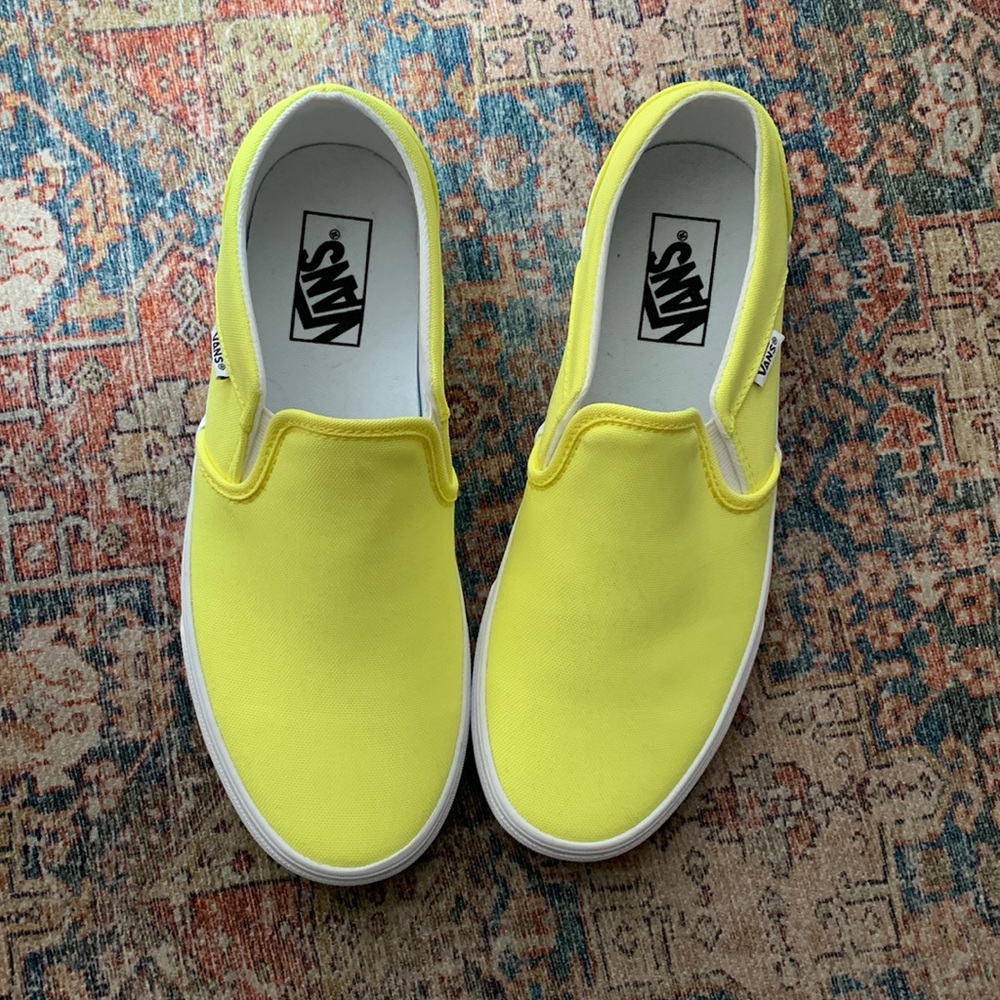 VANS bright yellow slip on